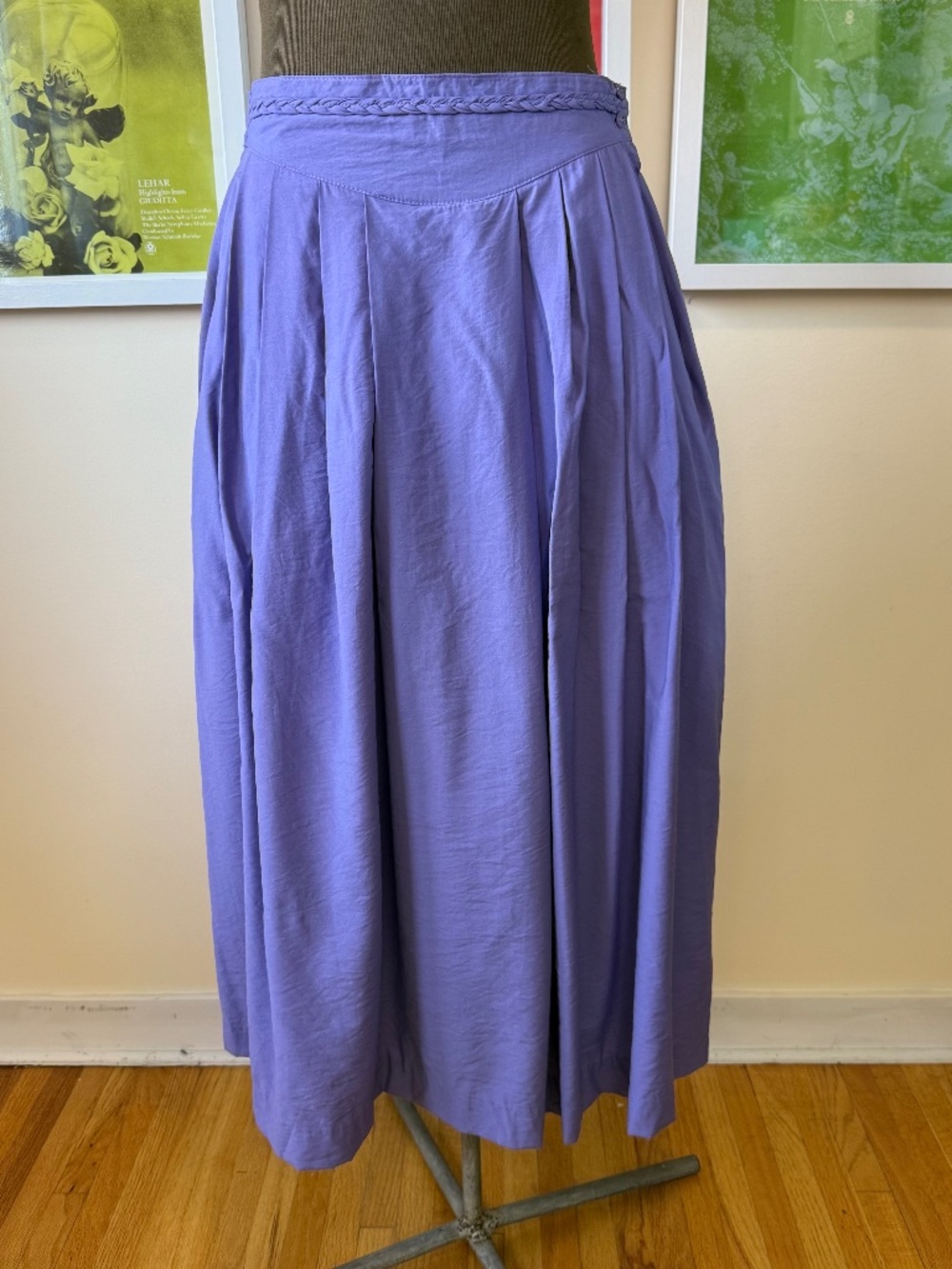 VINTAGE 90s LILAC PRAIRIE MIDI SKIRT • COTTAGECORE FAIRYCORE FLOWY SKIRT